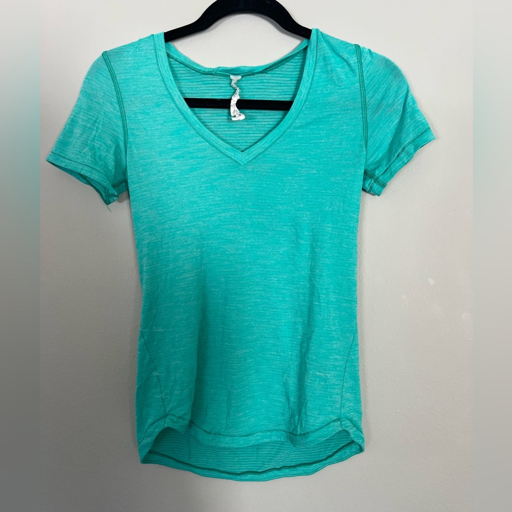 Blue Short Sleeve Lululemon Top
